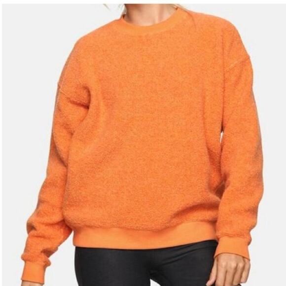 Women’s Outdoor Voices MegaFleece Crewneck Papaya Wool Sweatshirt Size Small - Picture 2 of 7